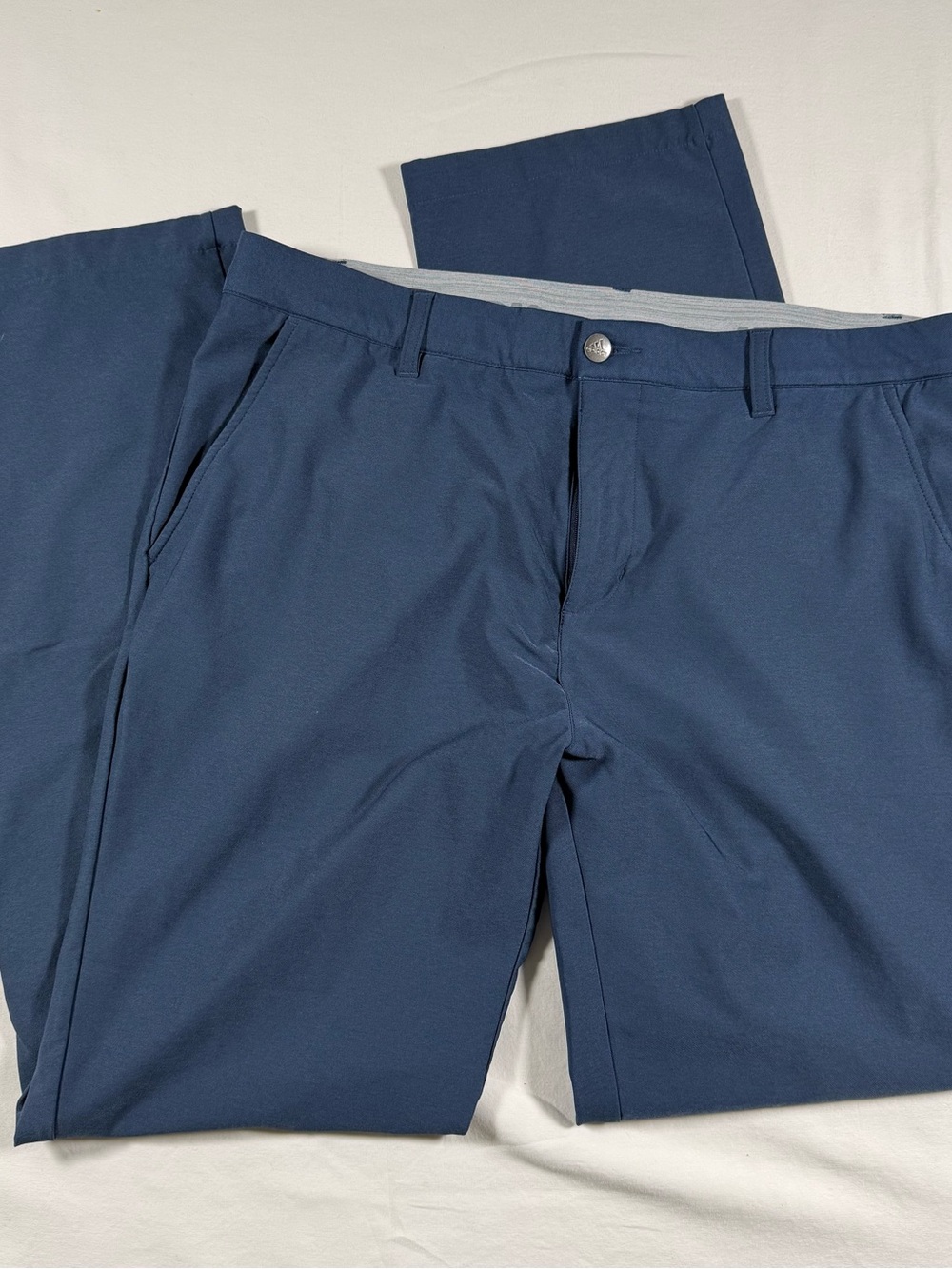 Adidas Golf Pants Men’s 36x32 Navy Blue Stretch Flat Front Straight Leg Travel